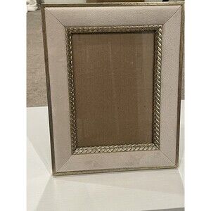 VTG Photo Frame Table Or‎ Wall Cloth Fabric Gold Tone Outline Frame Unique